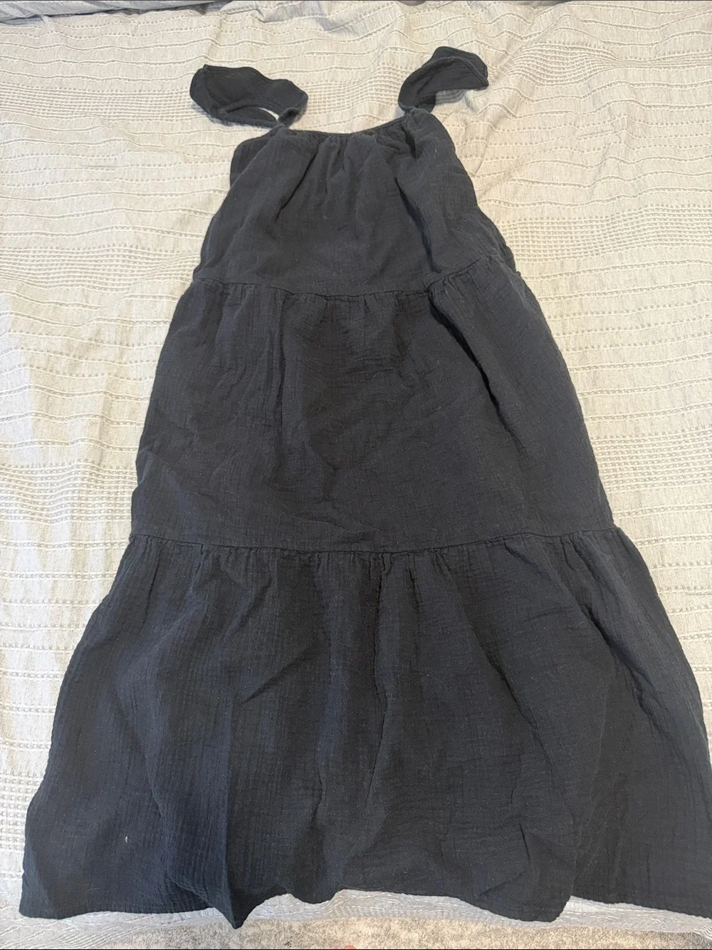 Women’s Black Tiered Cotton Dress